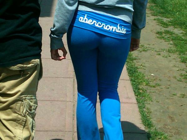 Never seen bright blue yogapants but now that I have, I like them.  @SosexyErin has been honing her creep skills since she started followin; Hot 