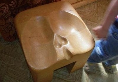 Scottish bar stool for men wearing kilts.; Men 